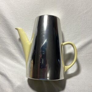 Vintage Melitta 8-110 Yellow Ceramic Coffee Pot with Chrome Insulated Cozy MCM